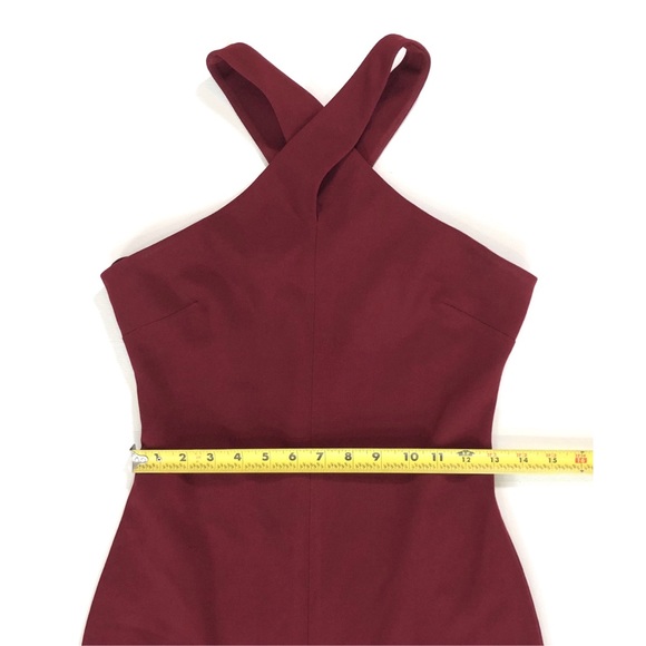 Likely Kingsbury Garnet Long Crepe Evening Gown Dress with Front Slit - Picture 12 of 15